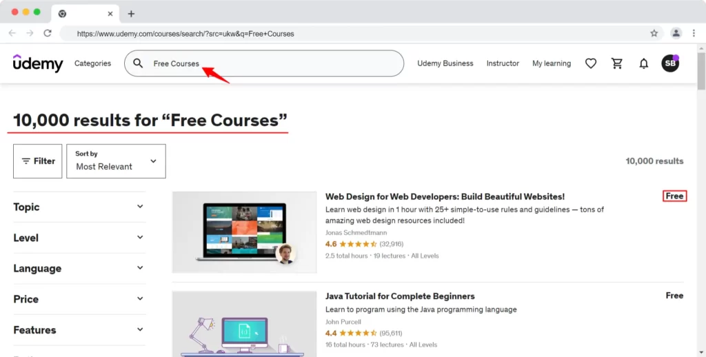 Udemy free courses