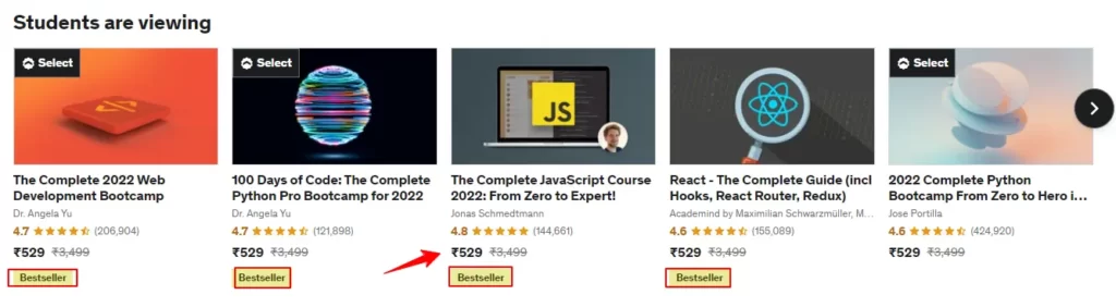 Udemy best seller courses