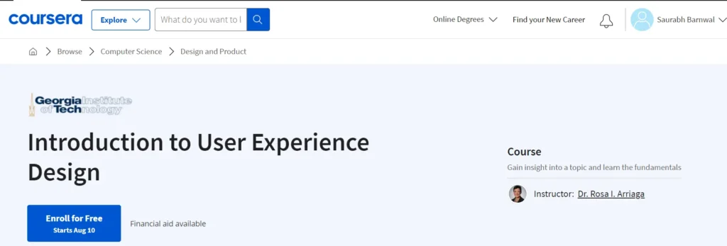 Udacity UX Design Alternative: Coursera Intro to USER EXPERIENCE DESIGN