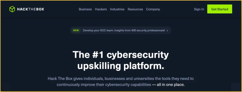 Hack the box is an e-learning platform that help you to learn cybersecurity