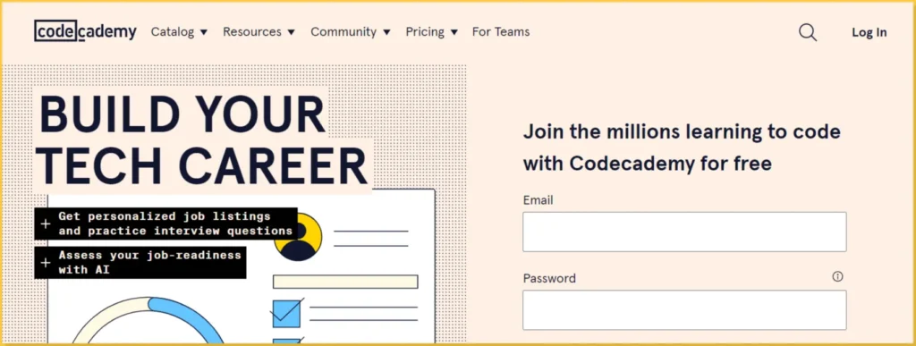 Codecademy: an e-learning platform to learn programming and how to code
