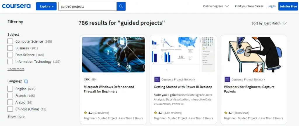 Coursera Guided Projects 