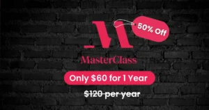 MasterClass massive discount - 50% off (only $60 for 1 year of subscription)