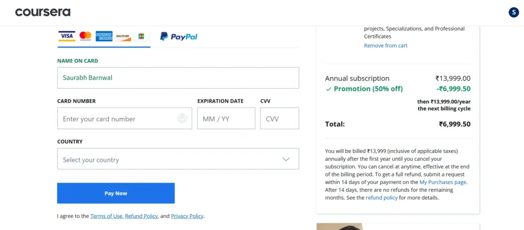 Coursera Plus India Exclusive INR 7,499/Year Checkout 