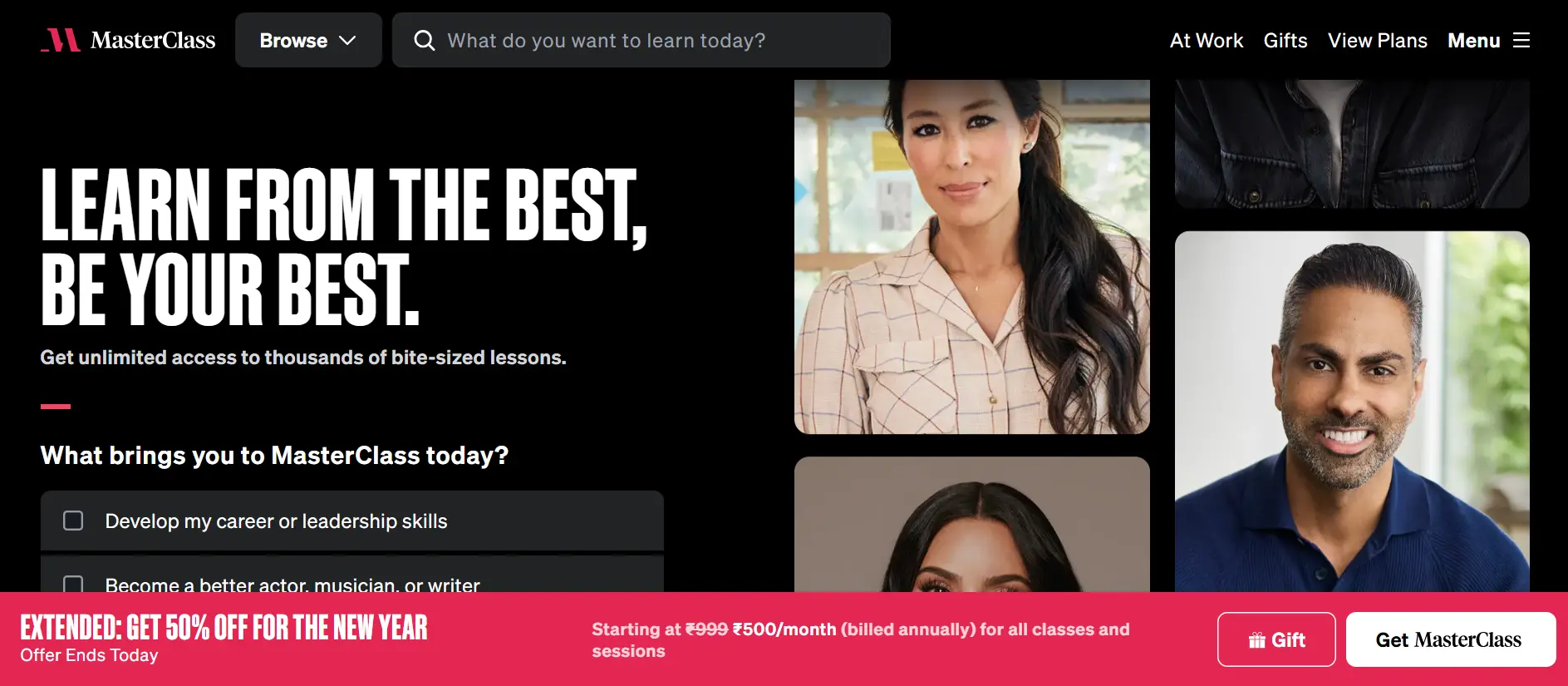 MasterClass cost in India, MasterClass discounts and offers
