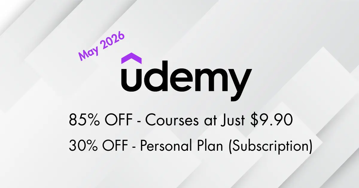 Udemy Discount Offer - 85% OFF - Personal Plan 30% OFF - May 2026 Udemy Sale